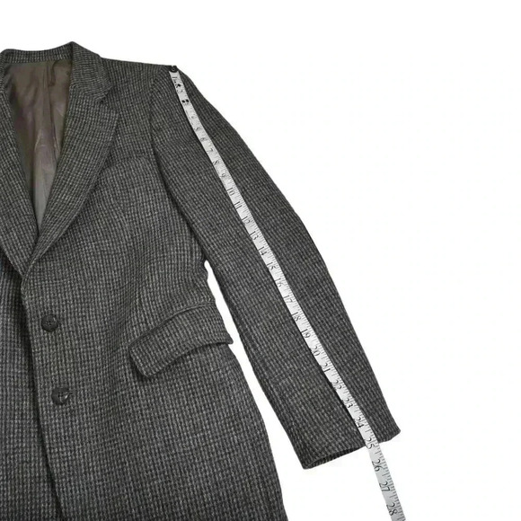 Vintage Harris Tweed Wool Menswear Oversized Blazer Jacket Boyfriend Brown - Picture 14 of 15